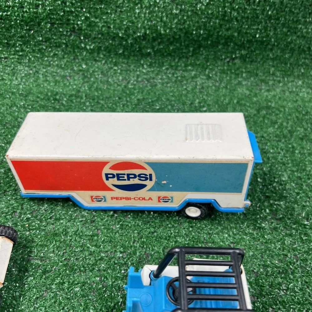 Pepsi Cola Buddy L Metal & Plastic Semi Truck & Fork Lift Missing Lifts Vintage‎